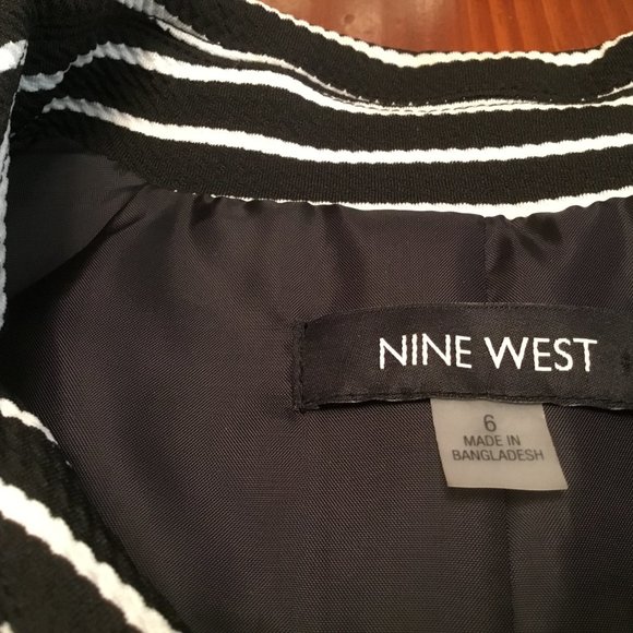 NINE WEST STRIPE JACKET BLACK SIZE 6 - Picture 4 of 5